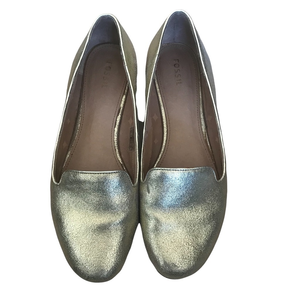 Fossil Metallic Gold Calabash Loafer